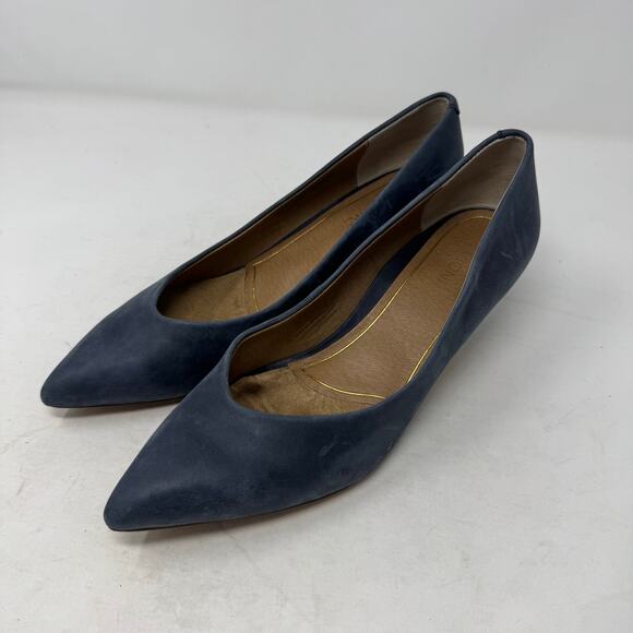 Vionic Women’s Size 8 Navy Blue Suede Pointed Toe Flats Comfort Orthotic Shoes - Picture 1 of 13